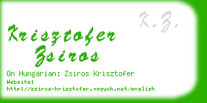 krisztofer zsiros business card